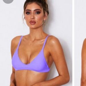 White Fox Purple Bikini Swim Top